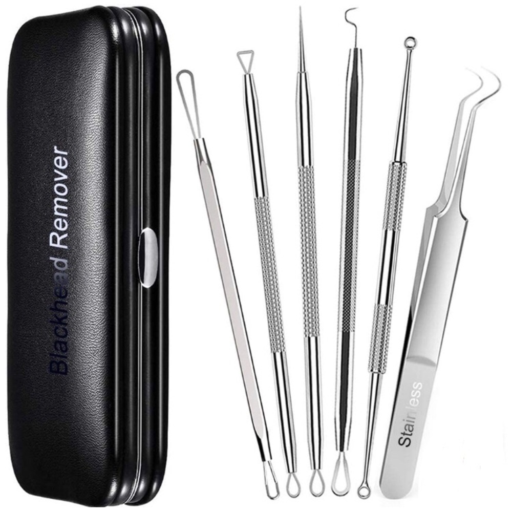 6pc Full Variety Blackhead Remover w/ Leather Case